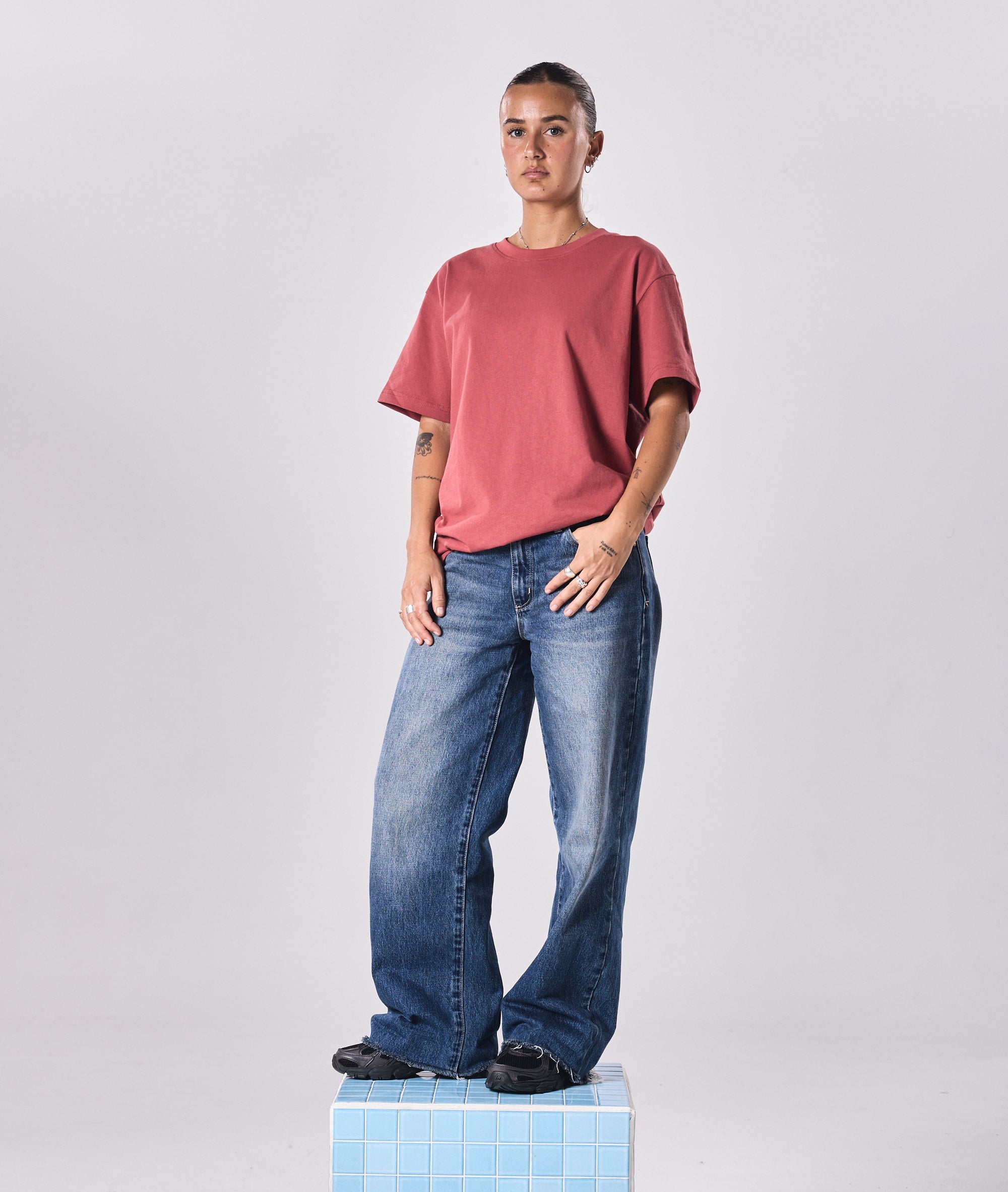 Box Tee - Dusky Scarlett (Hemp)
