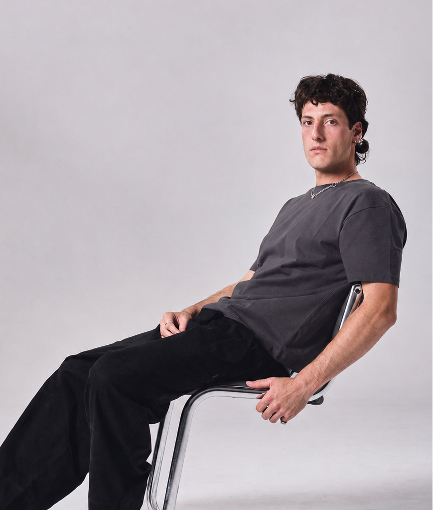 Box Tee - Charcoal (Hemp)